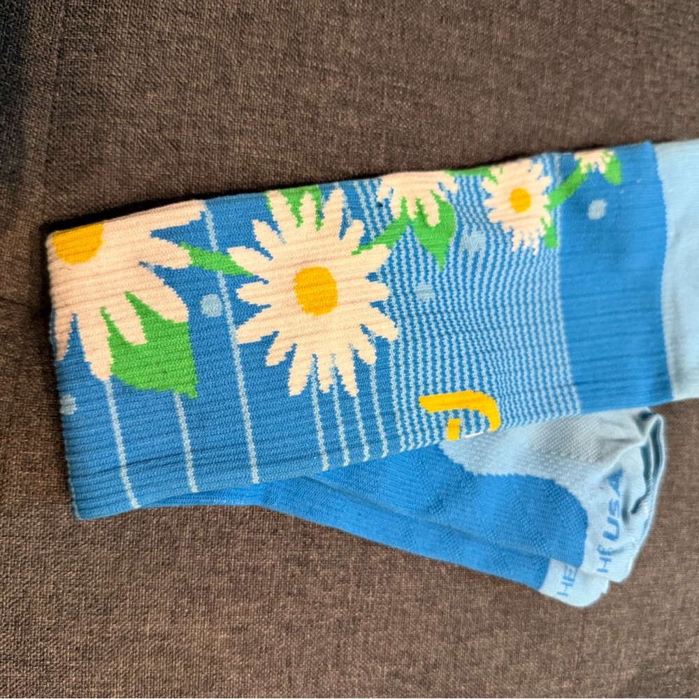 Blue Floral Compression Socks small/medium